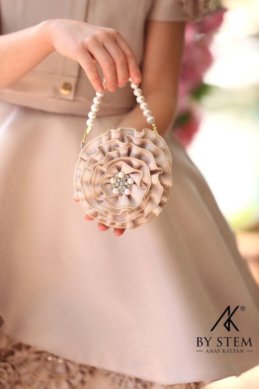 Beige Flower Girl Dress