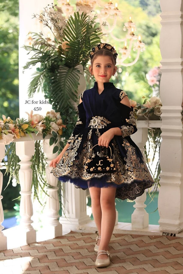 Blue Velvet Princess Dress