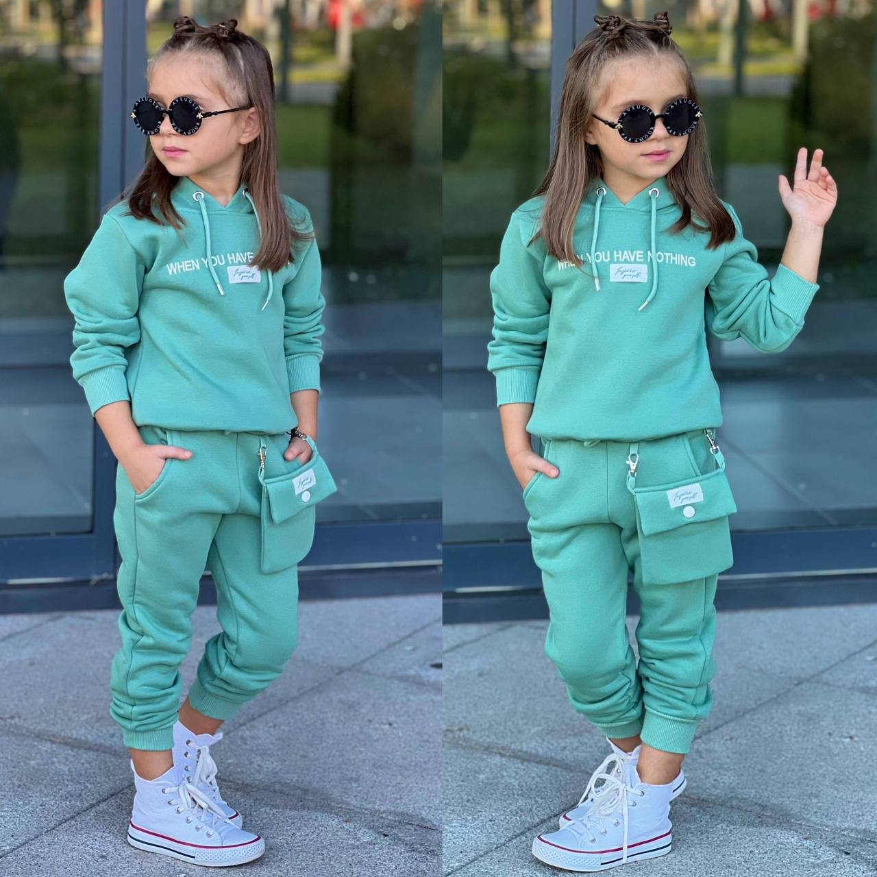 Green Girls Pajama Set