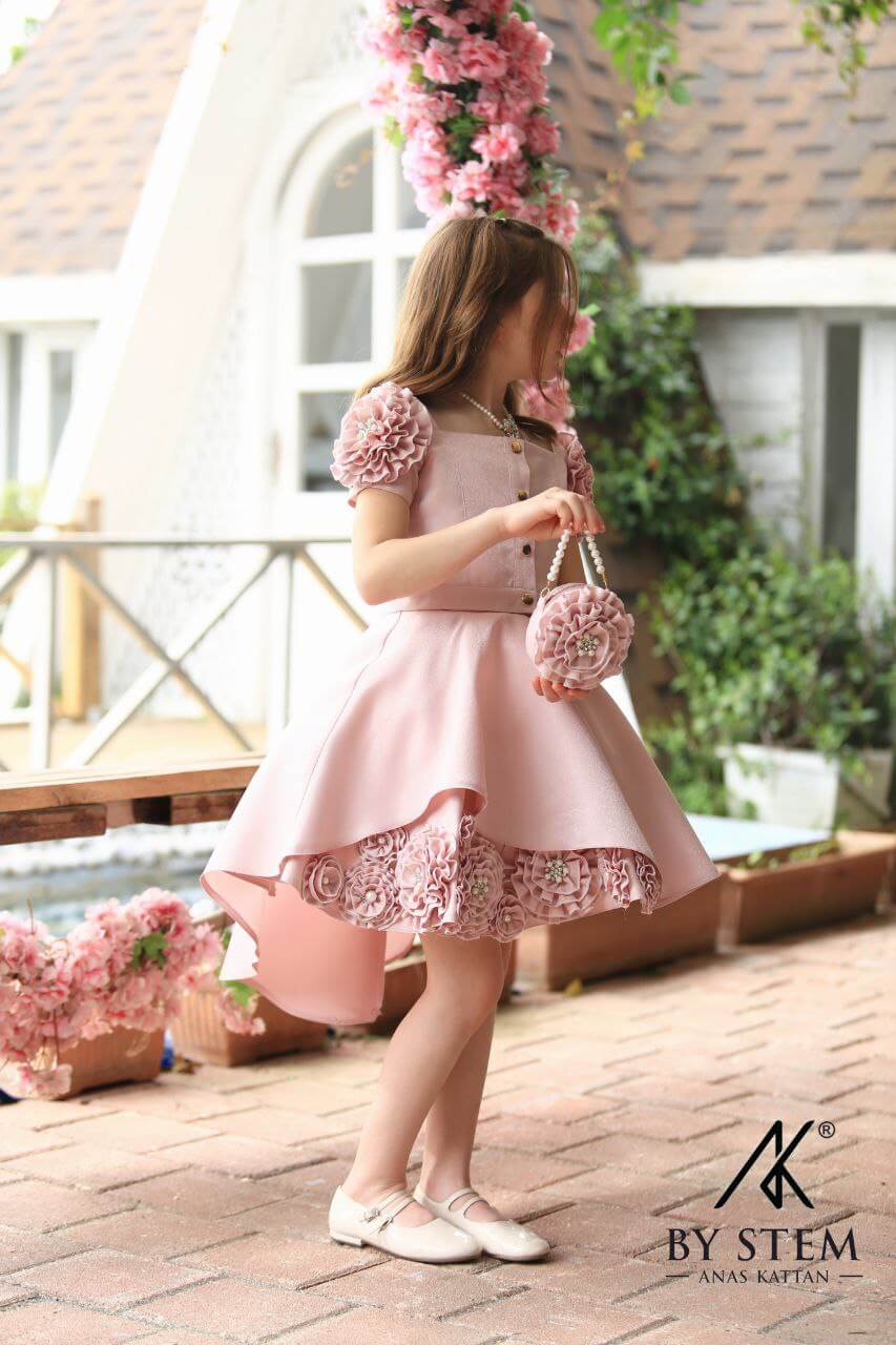 Pink flower girl dress