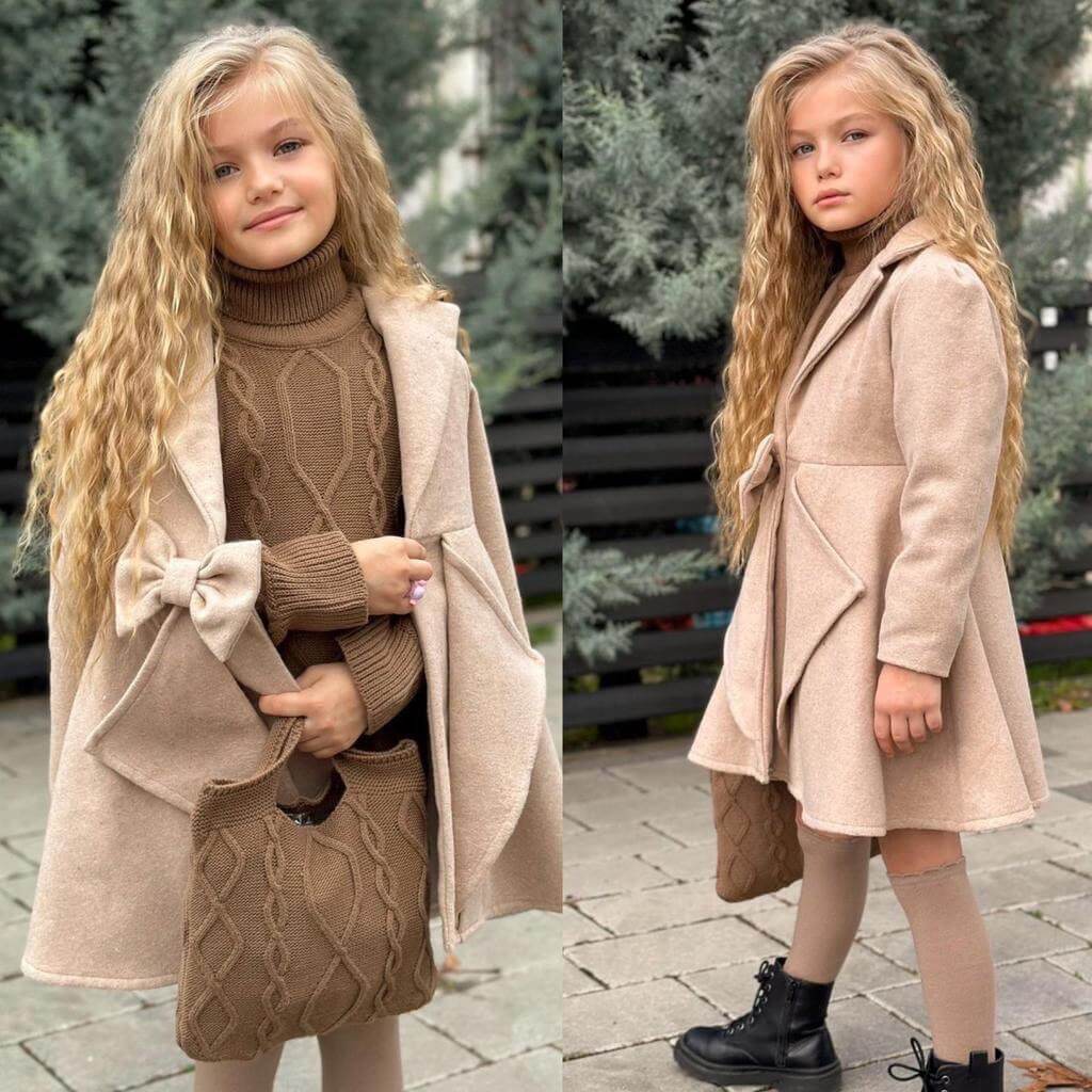 Beige Fur Jacket & Dress