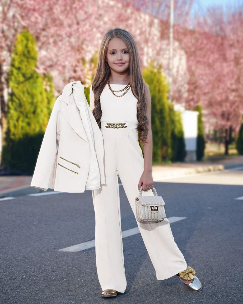 White Suit with Bag