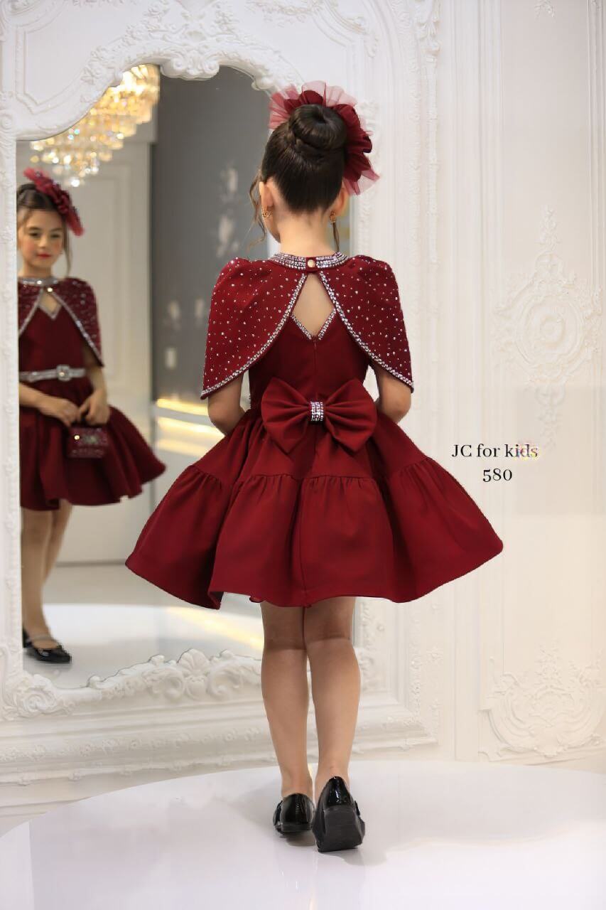 JC Burgundy Ball Gown Dress